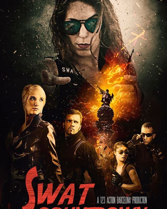Cartel de película de SWAT Countdown, escape exterior con actores para grupos de empresa en Barcelona