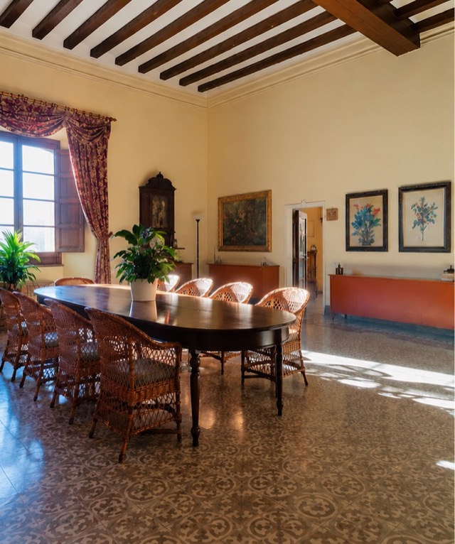 Un comedor de día, antes del montaje
